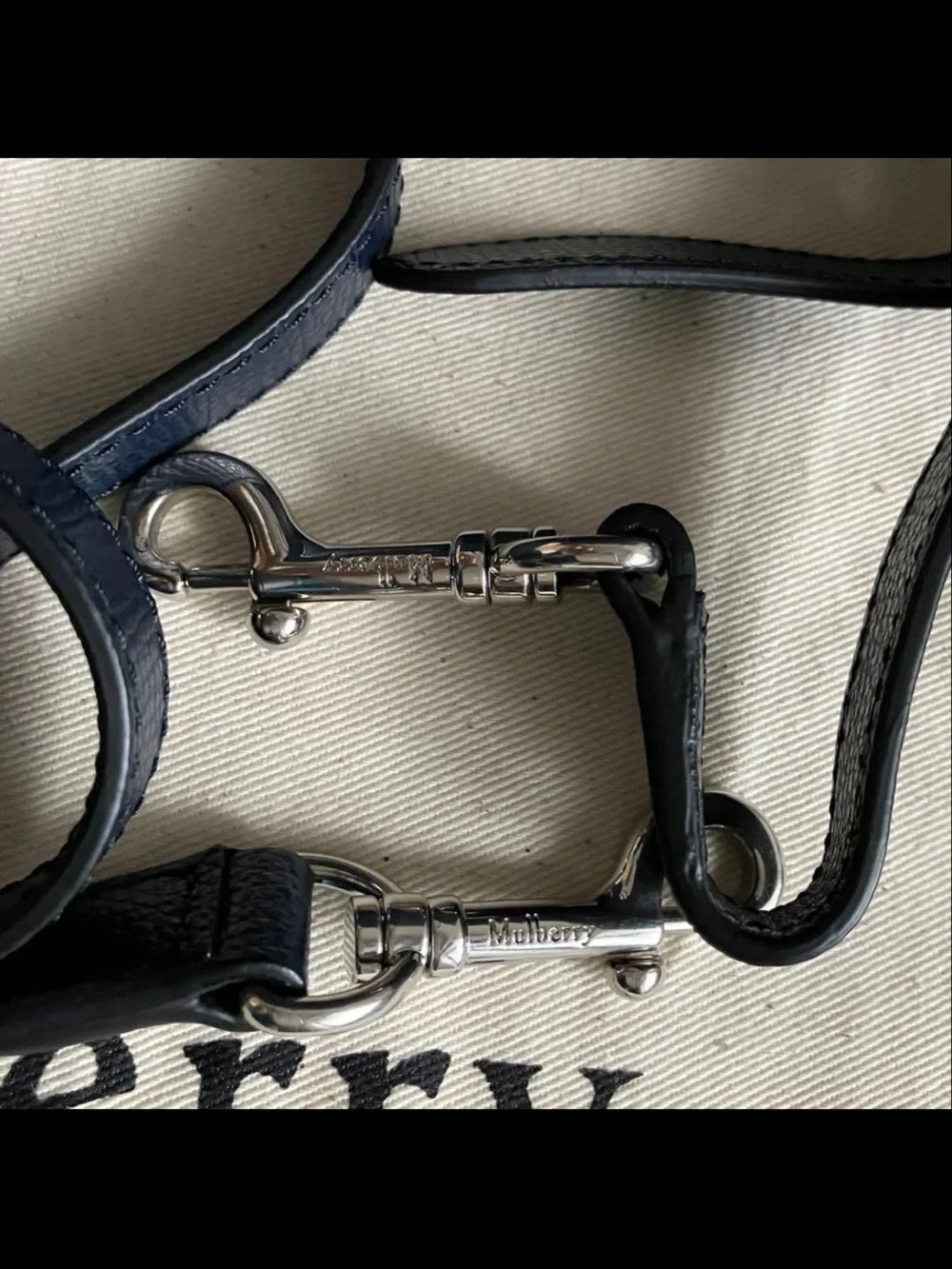 Mulberry Navy Leather Small Tote Bag